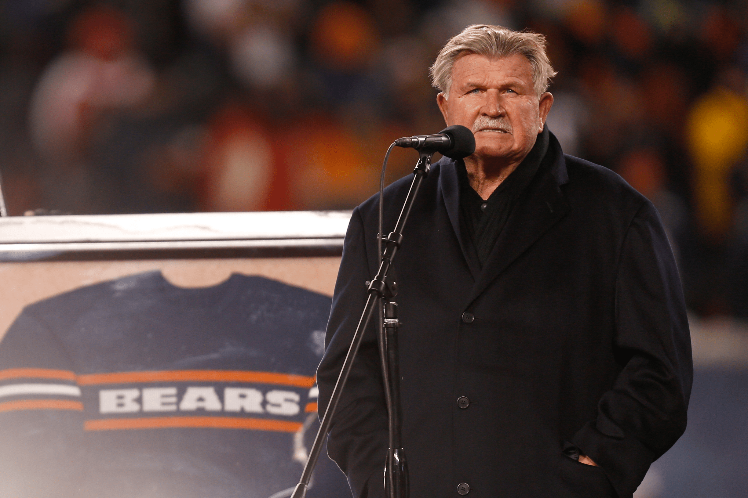 Mike Ditka jersey retirement ceremony